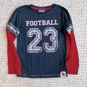 Long sleeve boys tshirt thermal football 4
